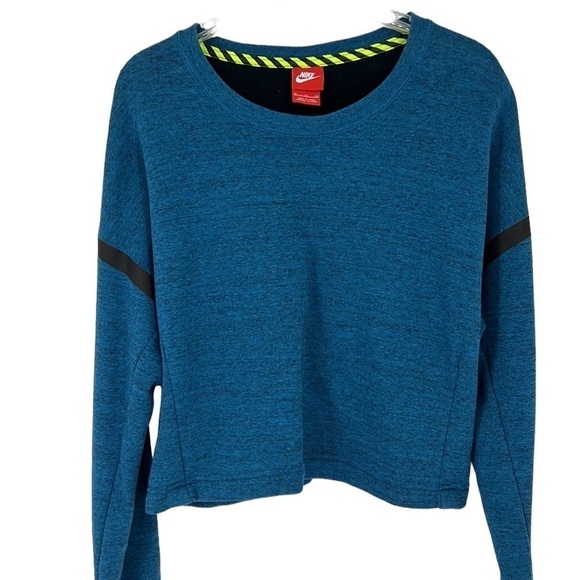 Nike Track & Field Teal Blue Cropped Sweatshirt SZ XL - Picture 3 of 12